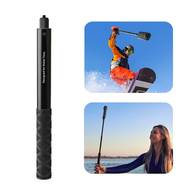 Bâton de Selfie Invisible Ultra-long en Fiber de carbone de 1.2m pour Insta360 X3/X2/pour caméra DJI Action 3/GoPro bâton de Selfie Invisible 1
