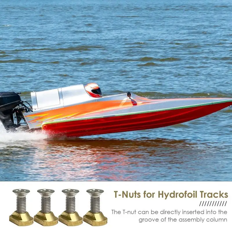 4 Sets M8 Mounting Brass T-Nuts And Screws Kit Water Sports Hydrofoil Mounting Surfboard Spare Parts Surfing Accessory