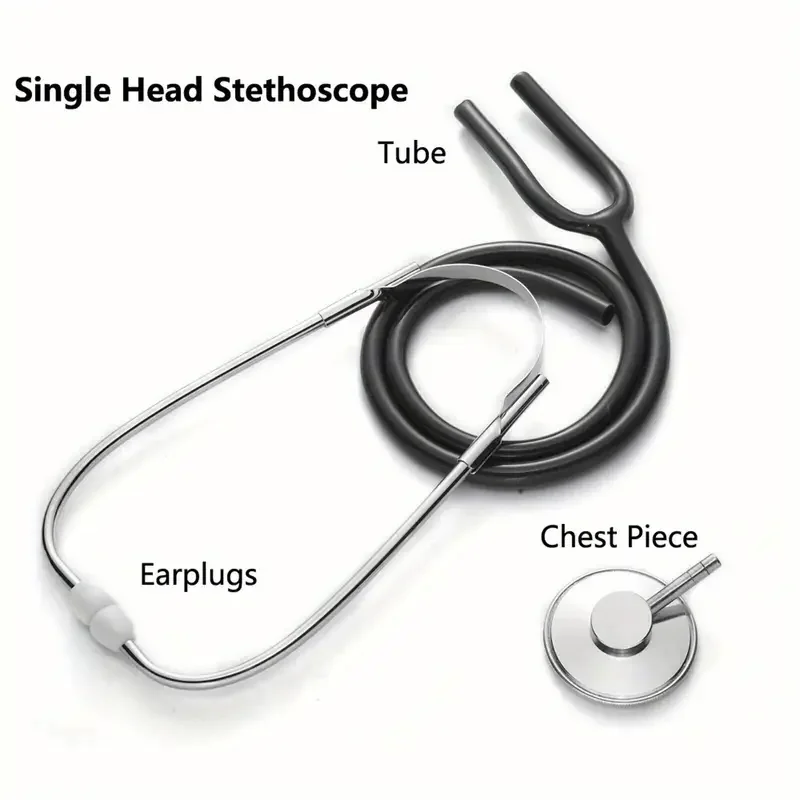 Medical stethoscope set, single head design, durable for clinical and educational use, suitable for doctors, nurses and medical