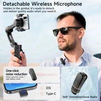 AI Face Tracking 3-Axis Gimbal Stabilizer with Wireless Mic, Magnetic Light, Detachable Remote, for iPhone Android Vlog Video - Image 5