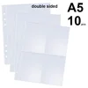 10 Pcs A5 6 Ring Binder Photo Album Double Sided Refill Back To Back Sleeves Budget Planner Notebook Page Protectors 4 pockets 2