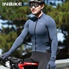 INBIKE Men's Cycling Jersey Winter Thermal Long Sleeve Fleece MTB Cycling Jacket Bicycle Top Bike Clothing with 3 Rear Pockets