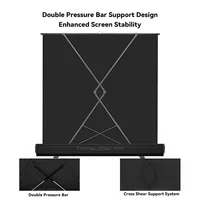 Universal Portable Floor Standing Pull Up Projection Screen Grey Fiber Glass for Normal / UST Projectors 4K 3D Support All Sizes - Image 6