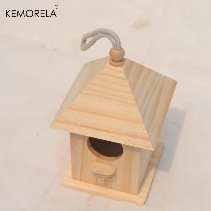 KEMORELA Pet Bird House Wooden Bird House Warm Breeding Box Natural Wooden Cage Birdhouse Box Resting Place