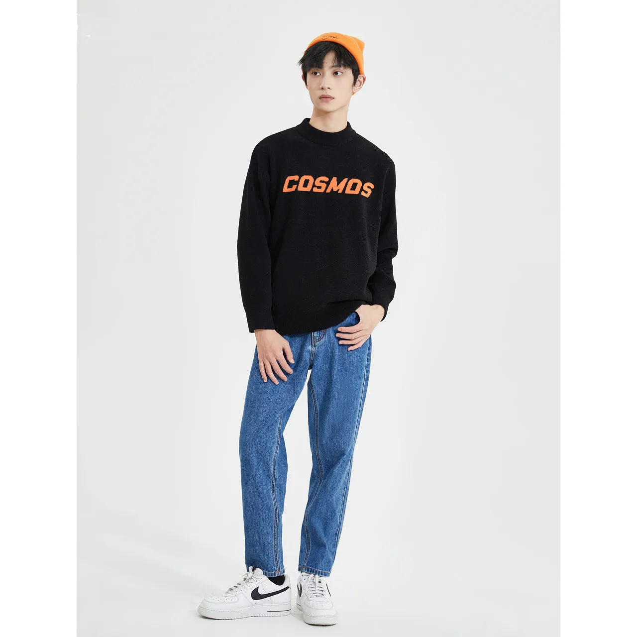 Metersbonwe  Micro Elastic Regulai Fit Sweater Men's Autumn Winter Half Turtleneck Pullover Casual Thickened Knit Sweater