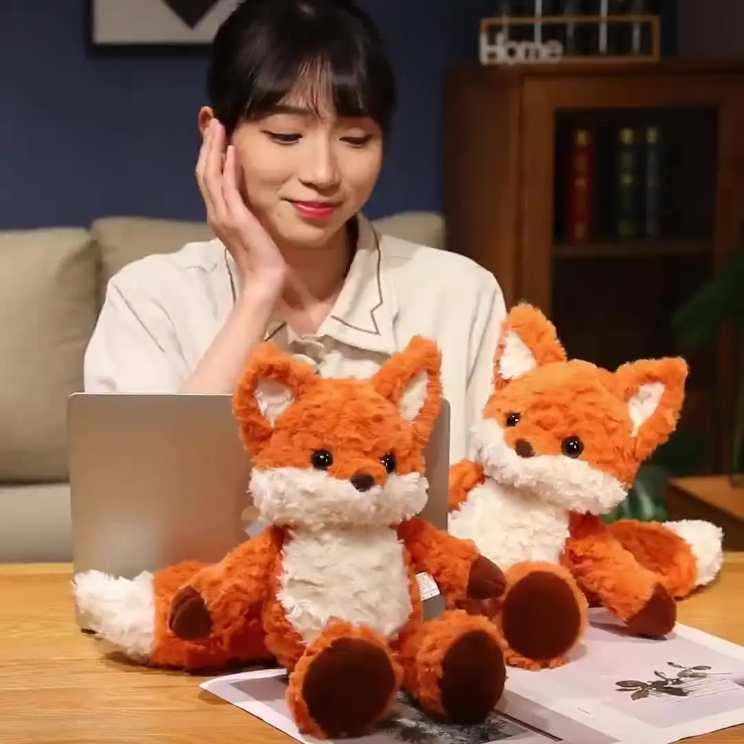 35 см/50 см милая пушистая плюшевая игрушка с лисой мягкая мультяшная кукла