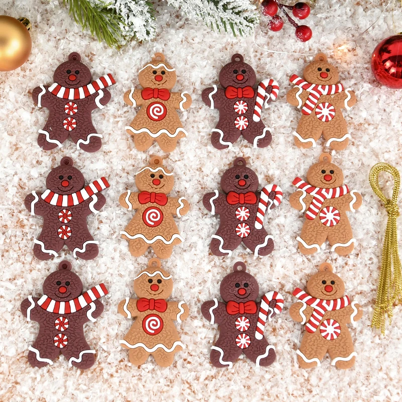 Christmas Gingerbread Man Ornaments Xmas Tree Hanging Charms Pendant Christmas Decorations Home New Year Gift Navidad