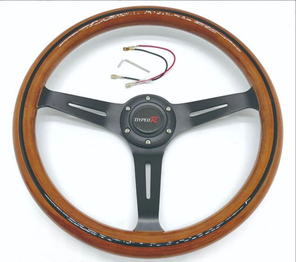 ウッドとアルミニウムのステアリング15インチ380cm