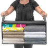 Large Capacity Clothes Storage Bag Non-Woven Foldable Quilt Storage Bag with Lids Zipper Wardrobe Clothing Organizer Sorting Box 3
