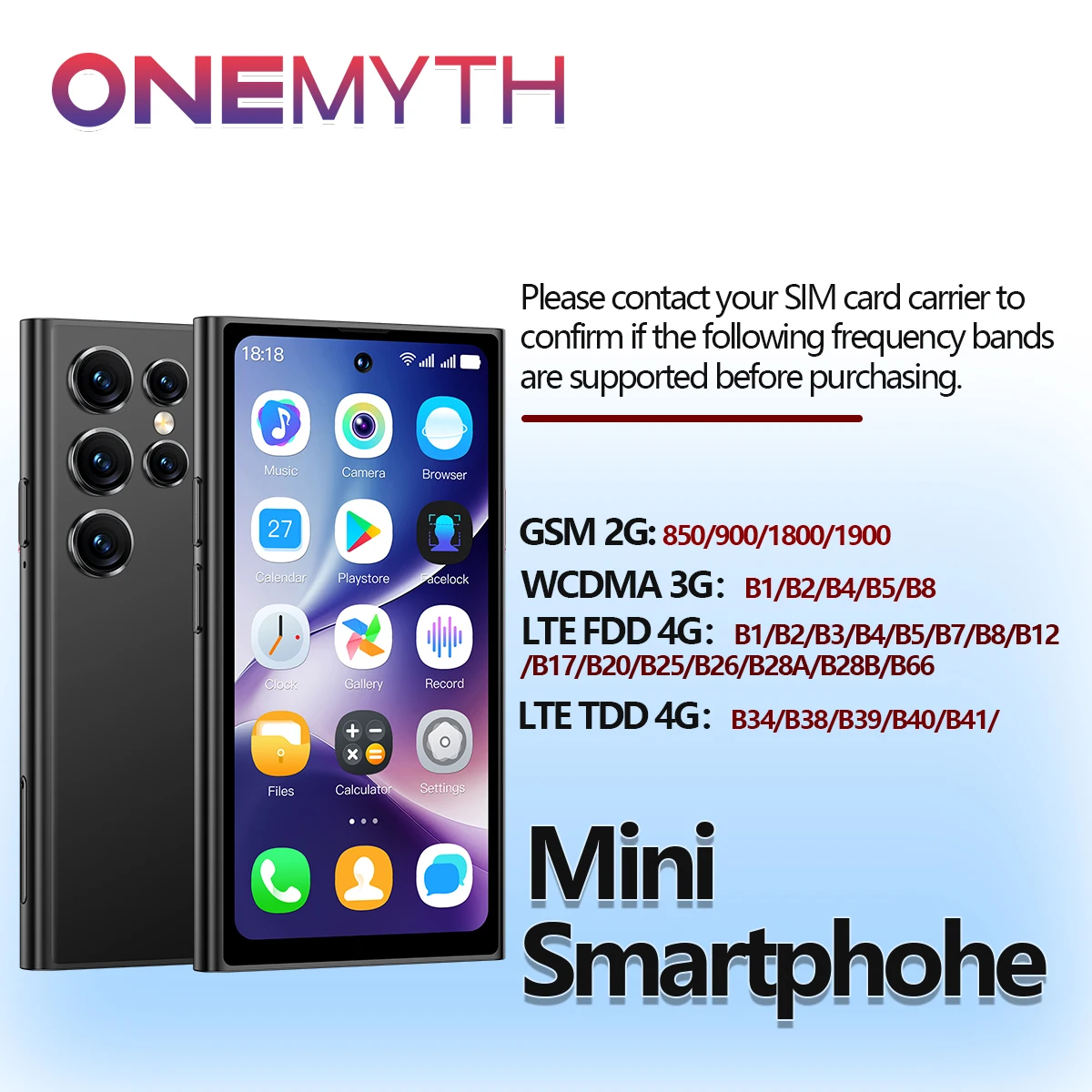 Smartphone Mini 4G LatsYrs - Pantalla 4 Pulgadas, 3GB RAM, 32GB ROM, Android 10, Dual SIM, Negro