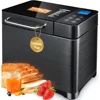 *Bread Maker, 17-in-1 Dual Heaters Bread Maker, Auto Nut Dispenser,Ceramic Pan& Touch Panel, 3 Loaf Sizes, Bread Maker 1