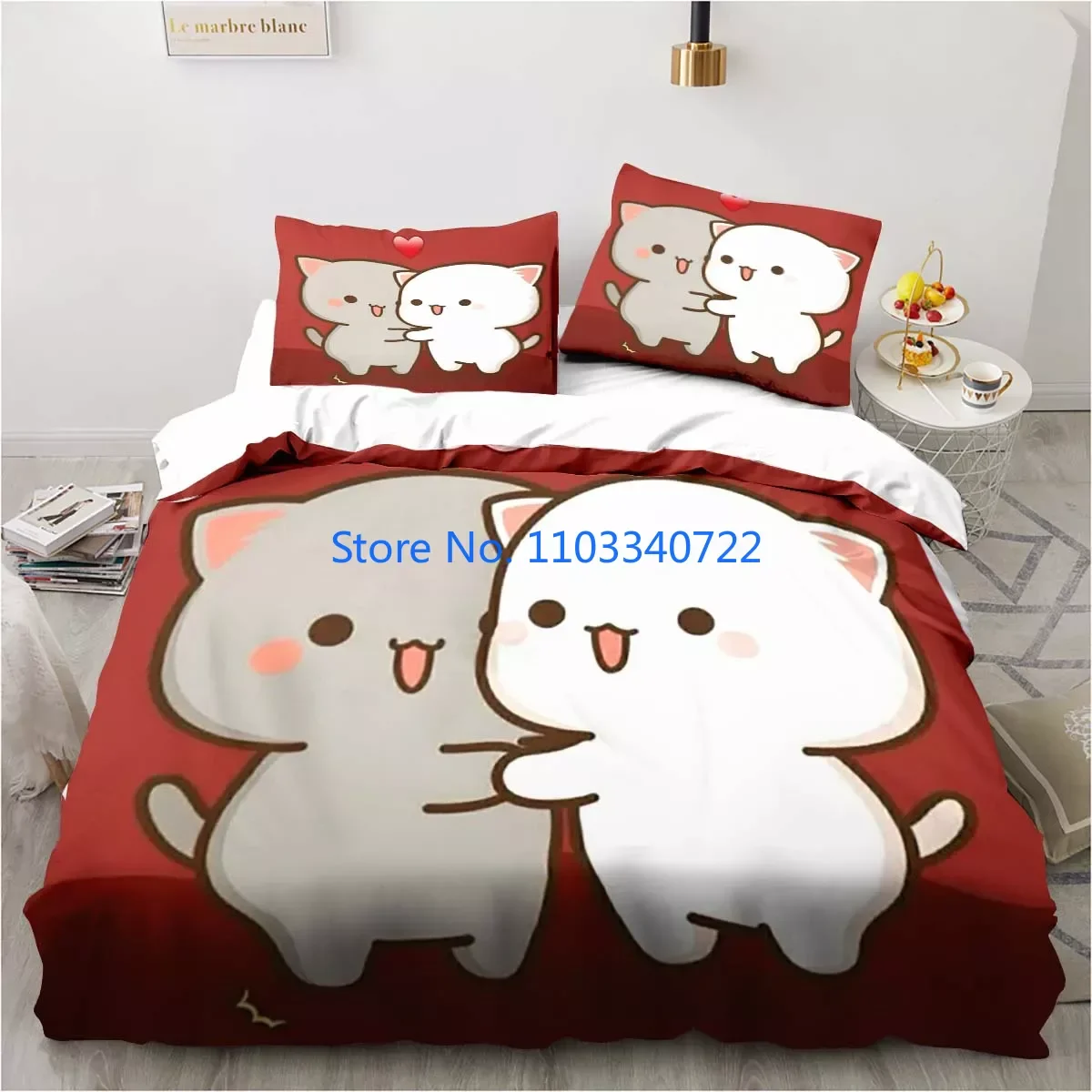 Bubu Dudu Cartoon Cute Bear Kawaii  Duvet Cover Set 3D Print Comforter Cover Bedclothes for Boy Girl Bedding Sets Bedroom Decor 5