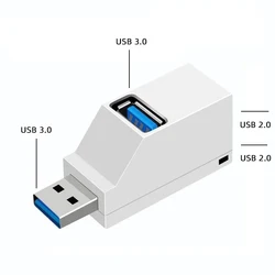 Compact High-Speed USB Hub Adapter with 3 Ports (USB 3.0 Hub White)