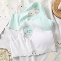 Sous-vêtements tubulaires sans couture pour enfants, gilet blanc/rose, période de développement pour filles, 1 pièce par Lot, nouvelle collection été 2024 3