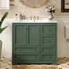 36inch Bathroom Vanity with Sink,  Solid Wood Freestanding Bathroom Vanities with 4 Storage Drawers and Shelf, Soft Closing Door 1