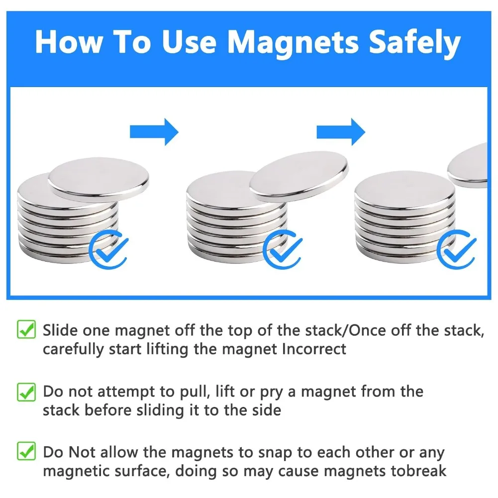 Super Strong Round Neodymium Magnet - 10mm x 5mm, N35 Grade, Permanent Magnetic NdFeB Refrigerator Magnet
