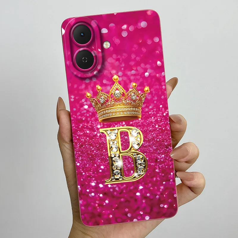 Luxury Crown Letters Soft Phone Case with Camera Protection