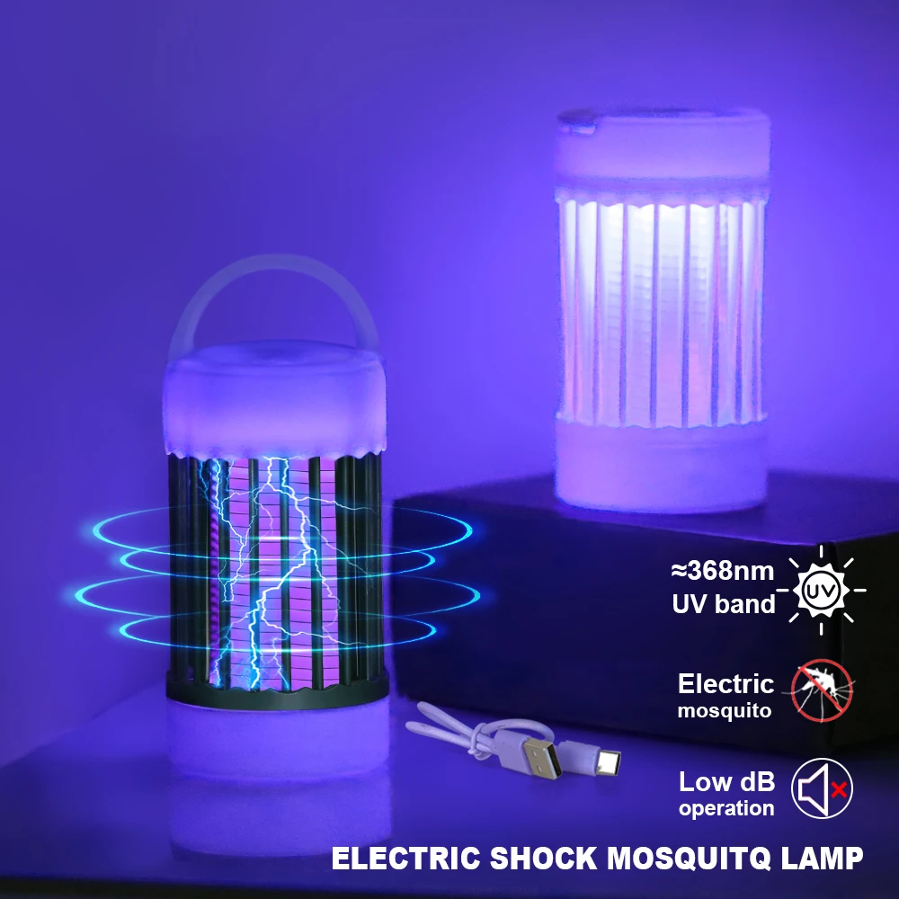 Mosquito killer lamp, mosquito lamp, insects repeller Kills Electric Mosquitoes DC 5V UV Lamp Portable USB Rechargeable Bug Zapper Insect Trap Anti Mosquito Lamp for Outdoor Camping