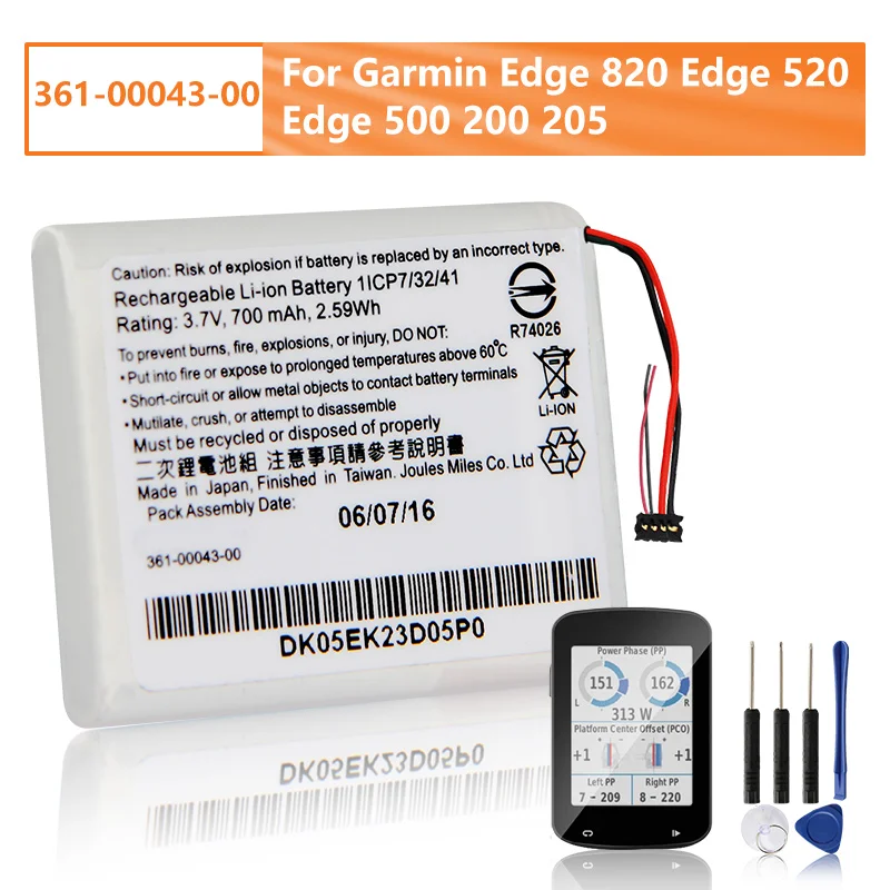 Batteria Di Ricambio 361-00043-00 Per Garmin Edge 820 Edge 520 Edge 500 200 205 Edge820 Gps Garmin Edge 520 Plus Batteria