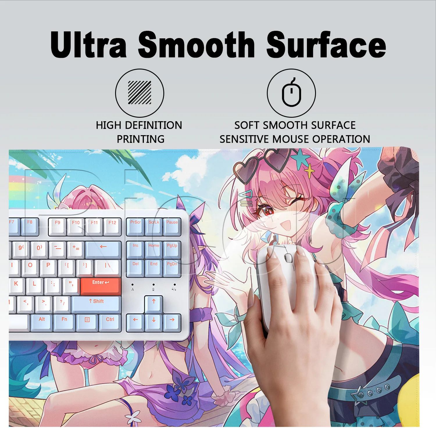 Anime Sexy Girl Large Gaming Mouse Pad with Nonslip Base - HD Printed Desk Mat