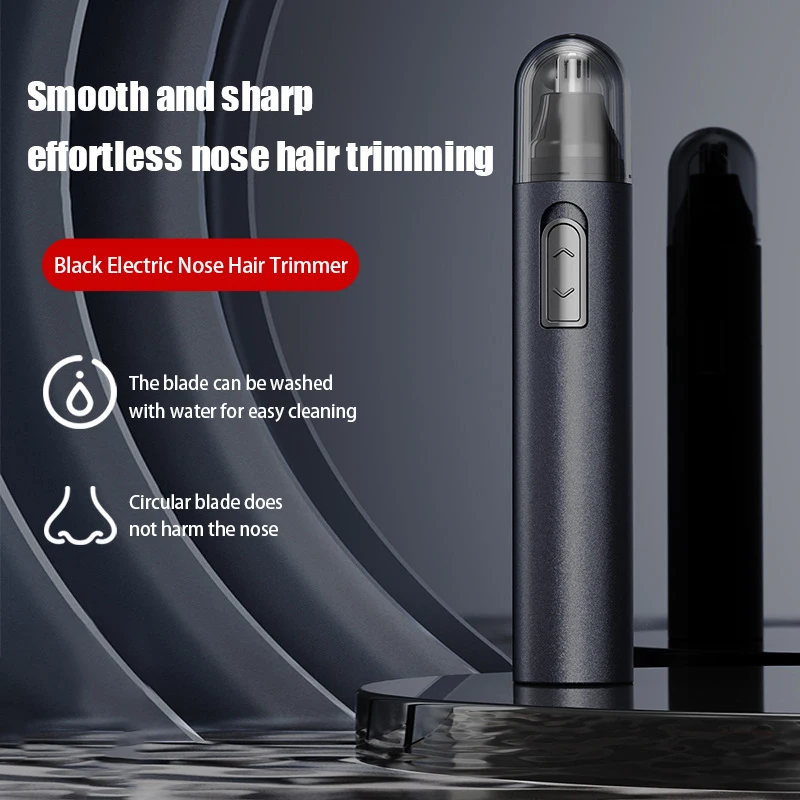 

Black Electric Nose Hair Trimmer For Men And Women Available With Low Noise High Torque High Speed Motor Washable Nasal Hair