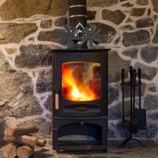 12 Blade Double Head Chimney Fan Wood Stove Fan Heat Powered Stove Top Fans  for Gas