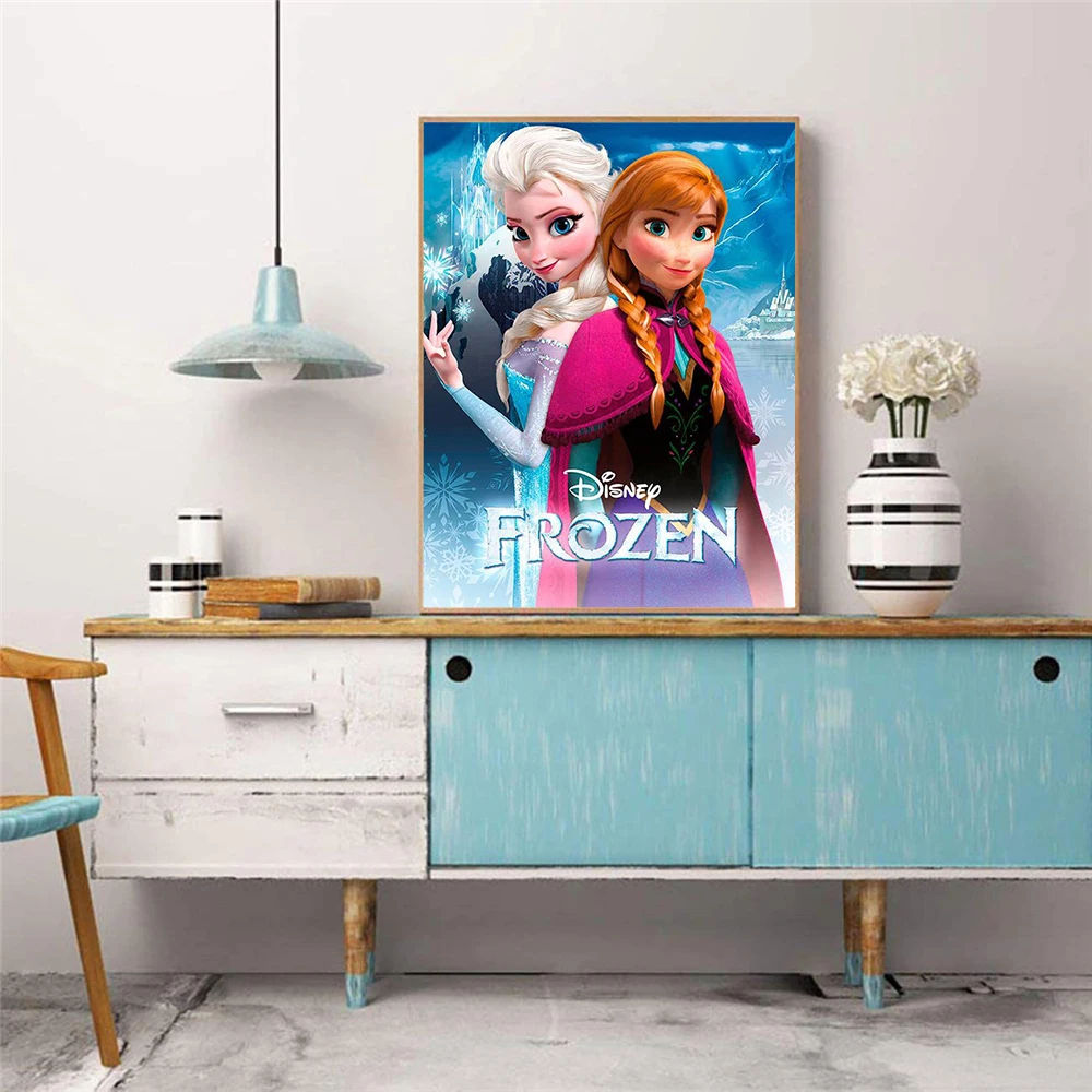 Diseny 5D Diamond Painting Cartoon Frozen Princess Ice Sisters Elsa Anna  Full Mosaic Embroidery Rhinestone Pictures Home Decor - AliExpress