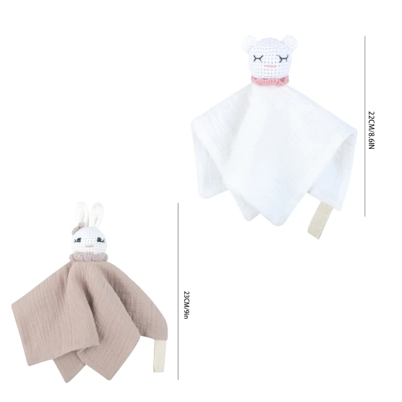 Bavoir pour sucette pour bébé, bavoir pour apaiser l'humeur, couverture sécurité animale tricotée, petite serviette G99C