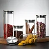 250-650ML Glass Canister Stainless Steel Cover Glass Spice Jars Storage Tank Coffee Bean Food Containers Kitchen Accessories 2