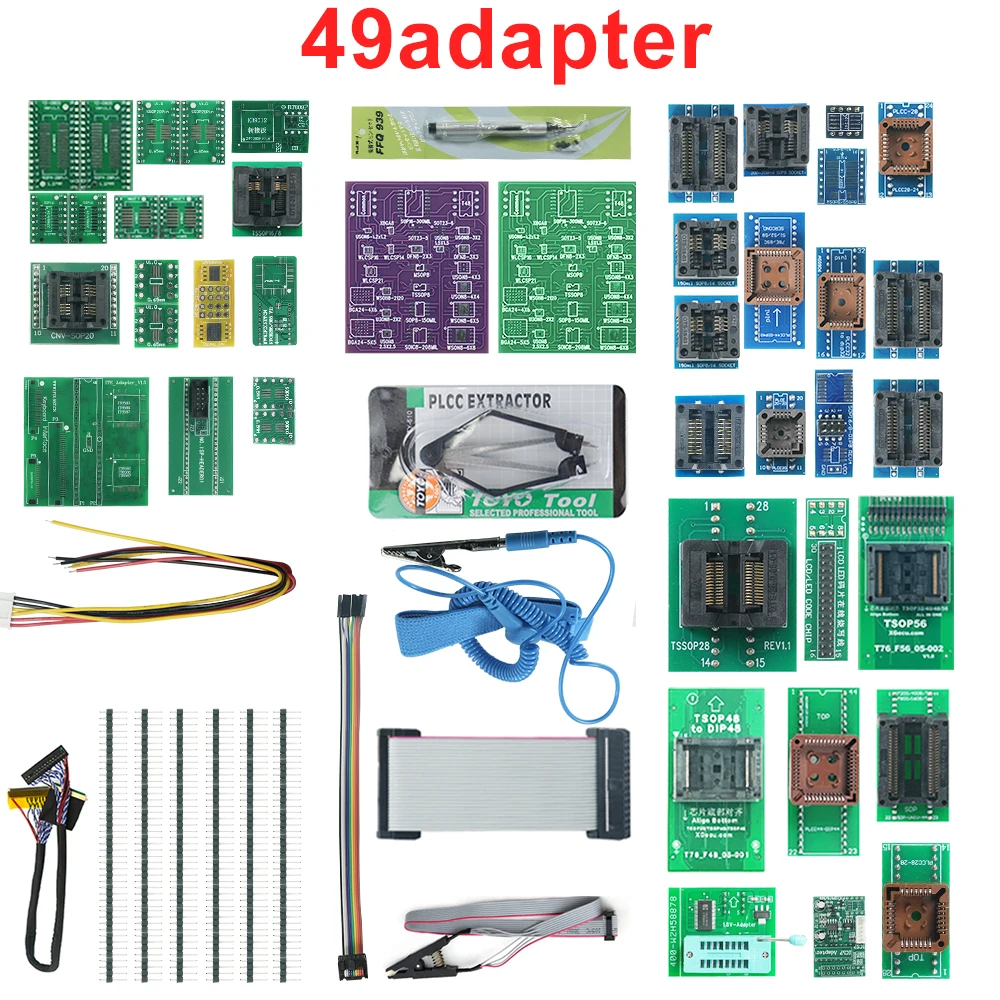 XGECU 오리지널 49개 부품 어댑터 키트 T76 프로그래머용