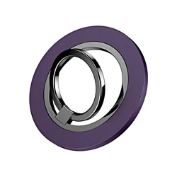 Revolving Magnetic Phone Ring Holder with Kickstand and Grip (PURPLE)