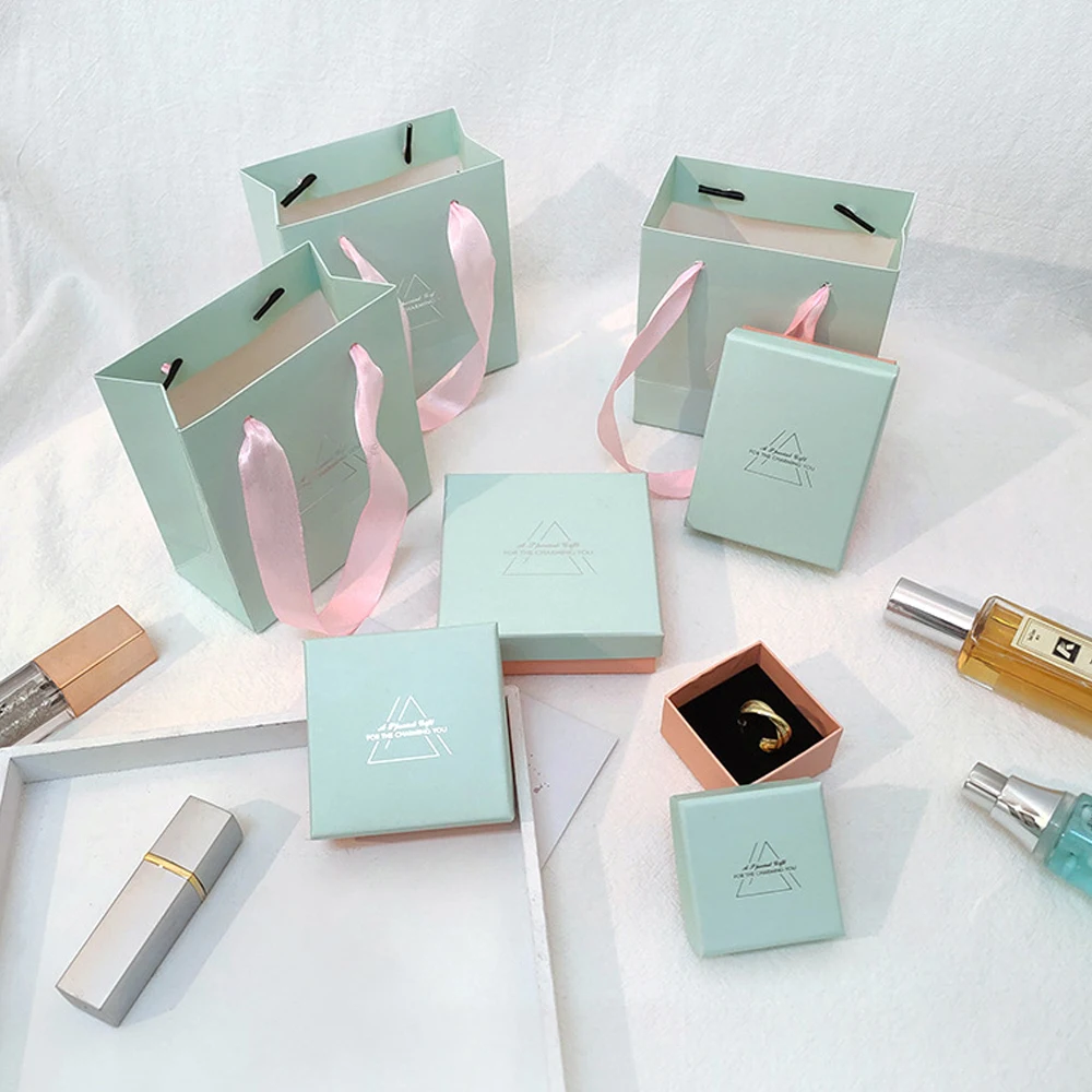 24 Stück Hellgrüne Schmuckbox für Ring, Ohrringe, Parfümöl, Seife, Süßigkeiten, Verpackung, Karton-Displaybox, DIY Geburtstagsgeschenk-Halter – Detail 2