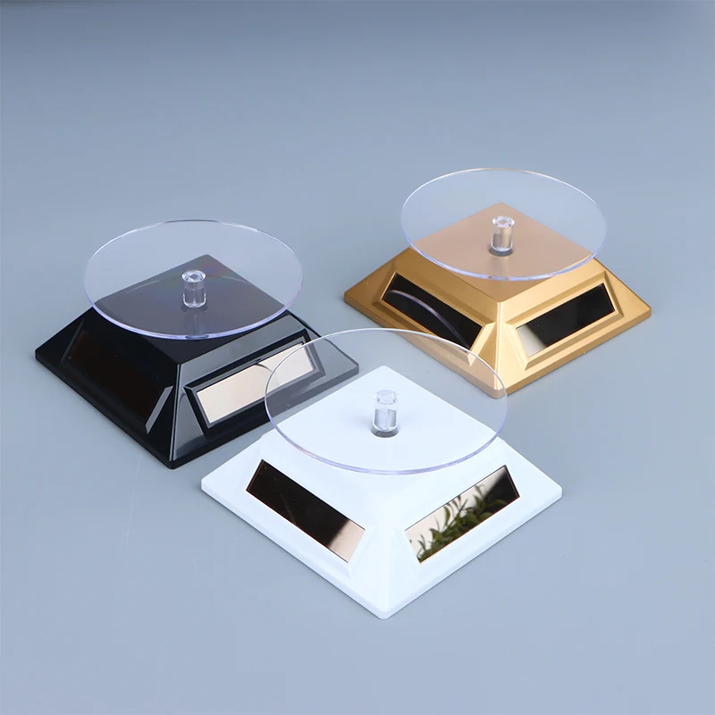 Solar Showcase 360 Rotating Turntable Jewelry Watch Ring Phone Rotating Display Stand Jewelry shelves and props Watch Ring