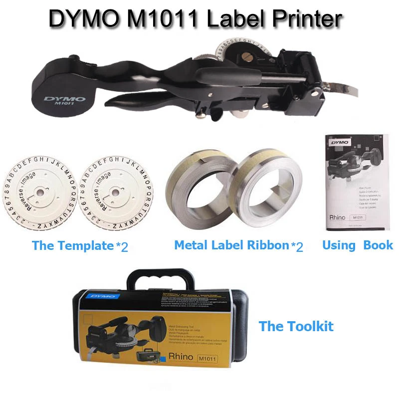 Dymo Rhino M1011 Manual Labeling Machine DYMO 1011 Metal Labeller Printer Embossing Label Maker Typewriter for 35800 31000 32500