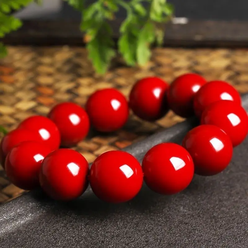 

Natural red coral bracelet bracelet female Buddha beads men's jewelry bracelet fortune transfer this year lovers gift