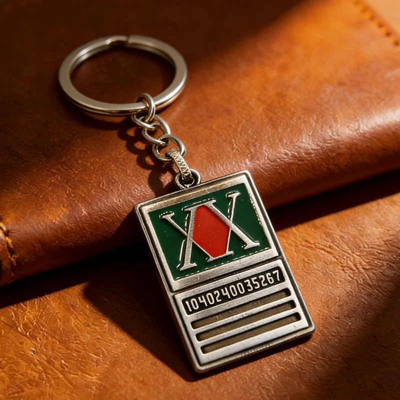 Hunter X Hunter Anime GON FREECSS Klassische Jäger-Lizenz Metallkarte Schlüsselanhänger - Sammlerstück Cartoon-Fans Schmuck Accessoires – Detail 1