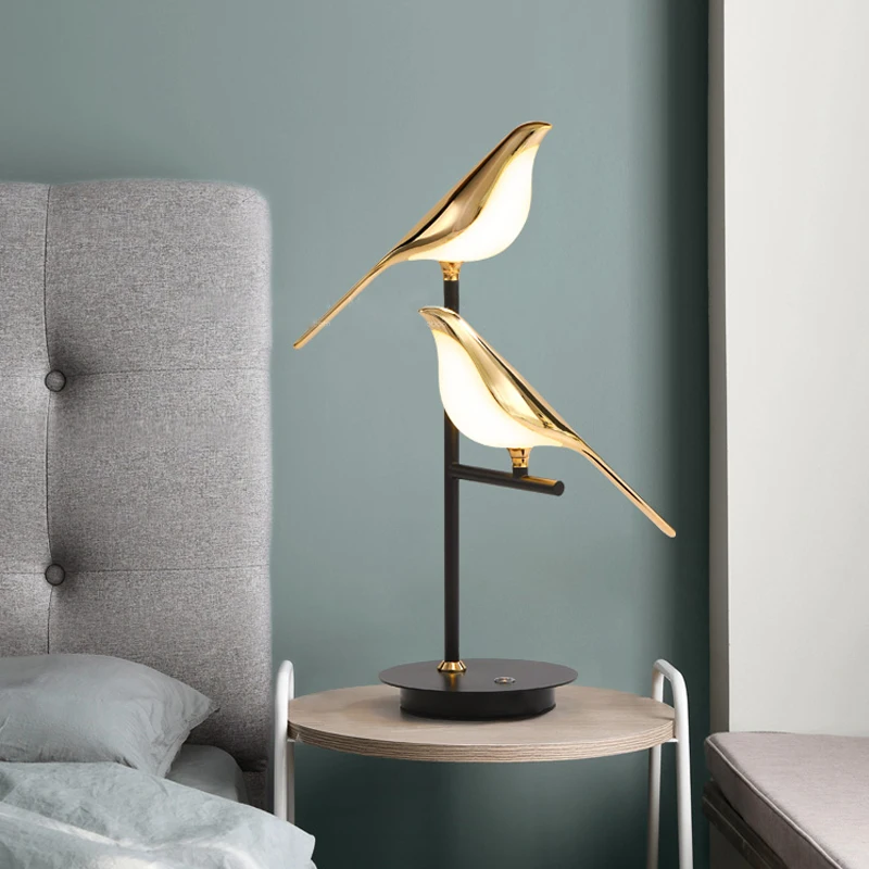 New Bird Led Table Lamp Golden Bird Desk Light for Living Room Table