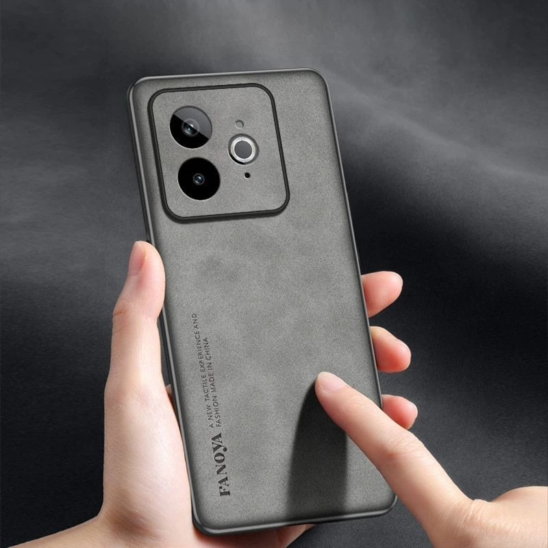 Luxury PU Leather Skin Feel Shockproof Phone Case - Simple and Elegant Bumper Cover