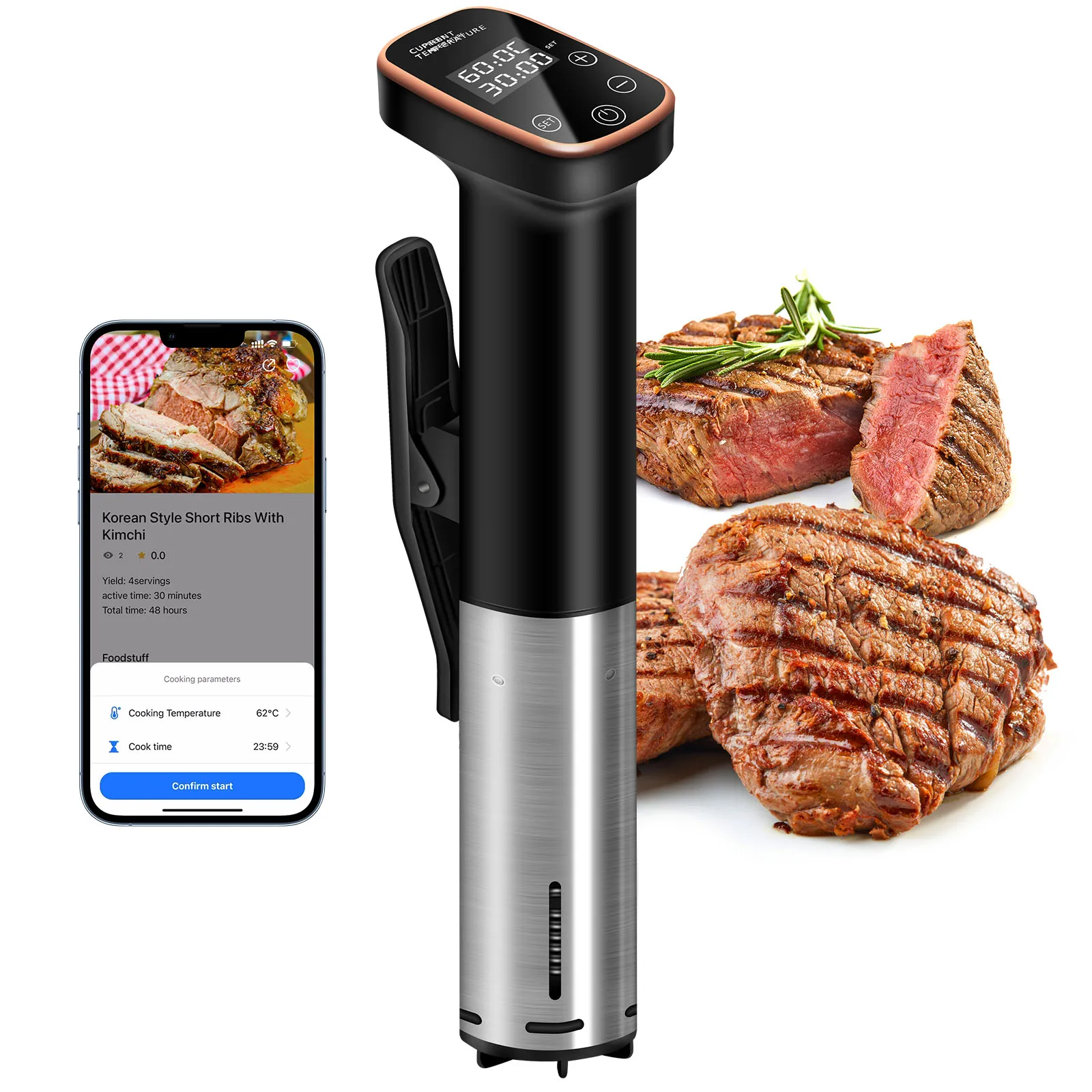 

1100W Sous Vide Cooker LCD Touch Immersion Circulator Accurate Cooking IPX7 Waterproof Vacuum Cooker Digital Display EU PLUG