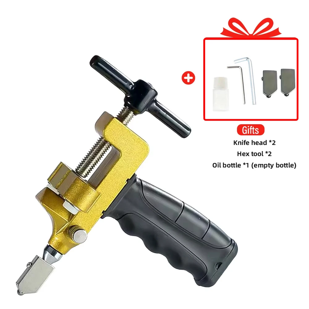 قاطع بلاط احترافي عالي الجودة من نوع 2 في 1، مصنوع من الماس والزجاج، متعدد الوظائف، يدوي، مخصص للسيراميك والخزف، مثالي لأعمال  DIY المنزلية.