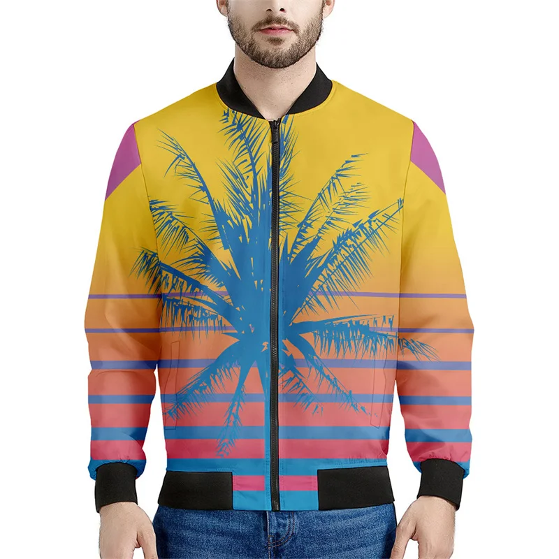 thumbnail image 1 of Chaqueta con cremallera y estampado 3D de atardecer en las Maldivas para hombre, sudadera hawaiana de playa, camisetas de manga larga, chaquetas bomber holgadas para mujer, 1 of 4