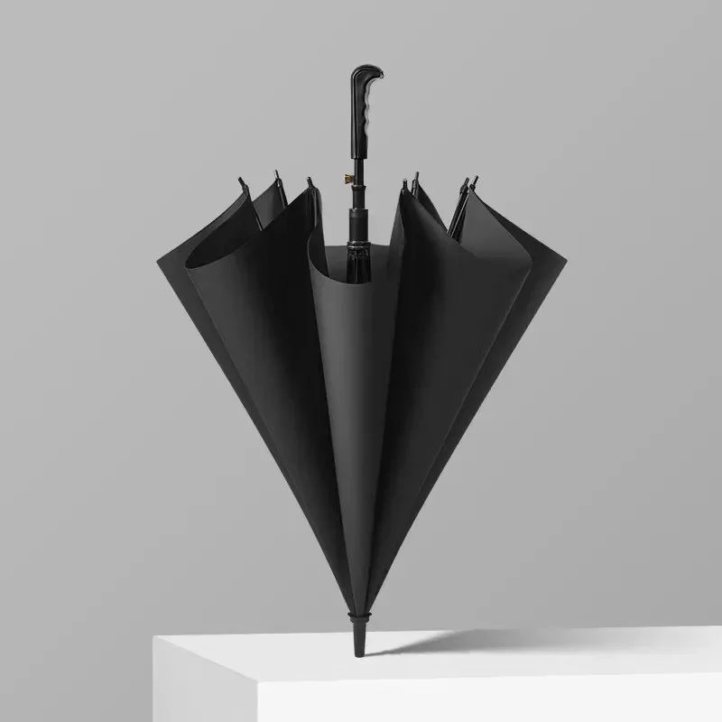 24 Bone Automatic Umbrella Large Oversized Straight Umbrella Fiber Storm-Resistant Business
