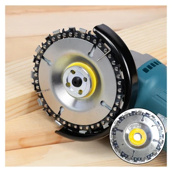 4 Inch 22 Tooth Angle Grinder Dedicated Chain Disc Woodwork Carving Chain Saw Disc Angle Grinding Disc Slotting Saw Blade Tool 6