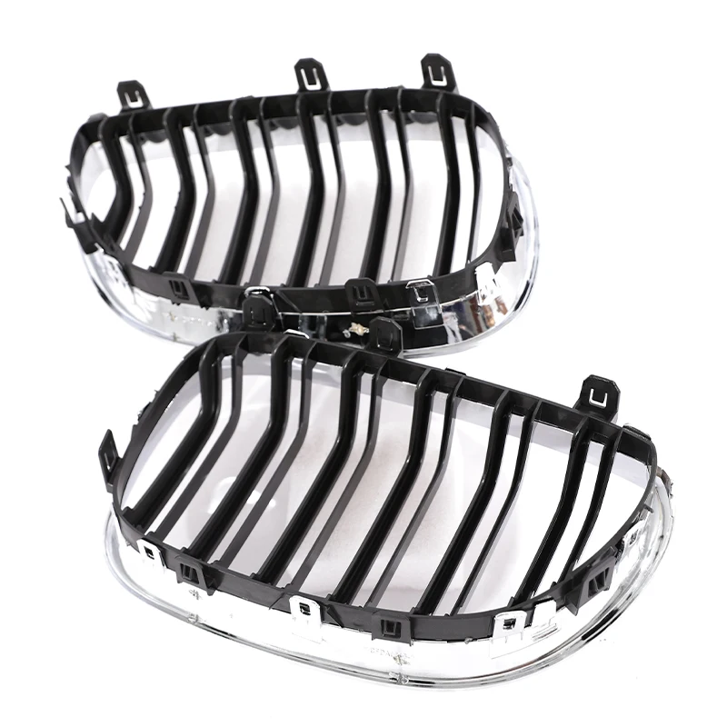 Kidney Grille Chrome Silvery Frame Gloss Black M Color Grill For BMW 5 Series E60 E61 M5 2004-2009 530d 520d 525d 540 550 535