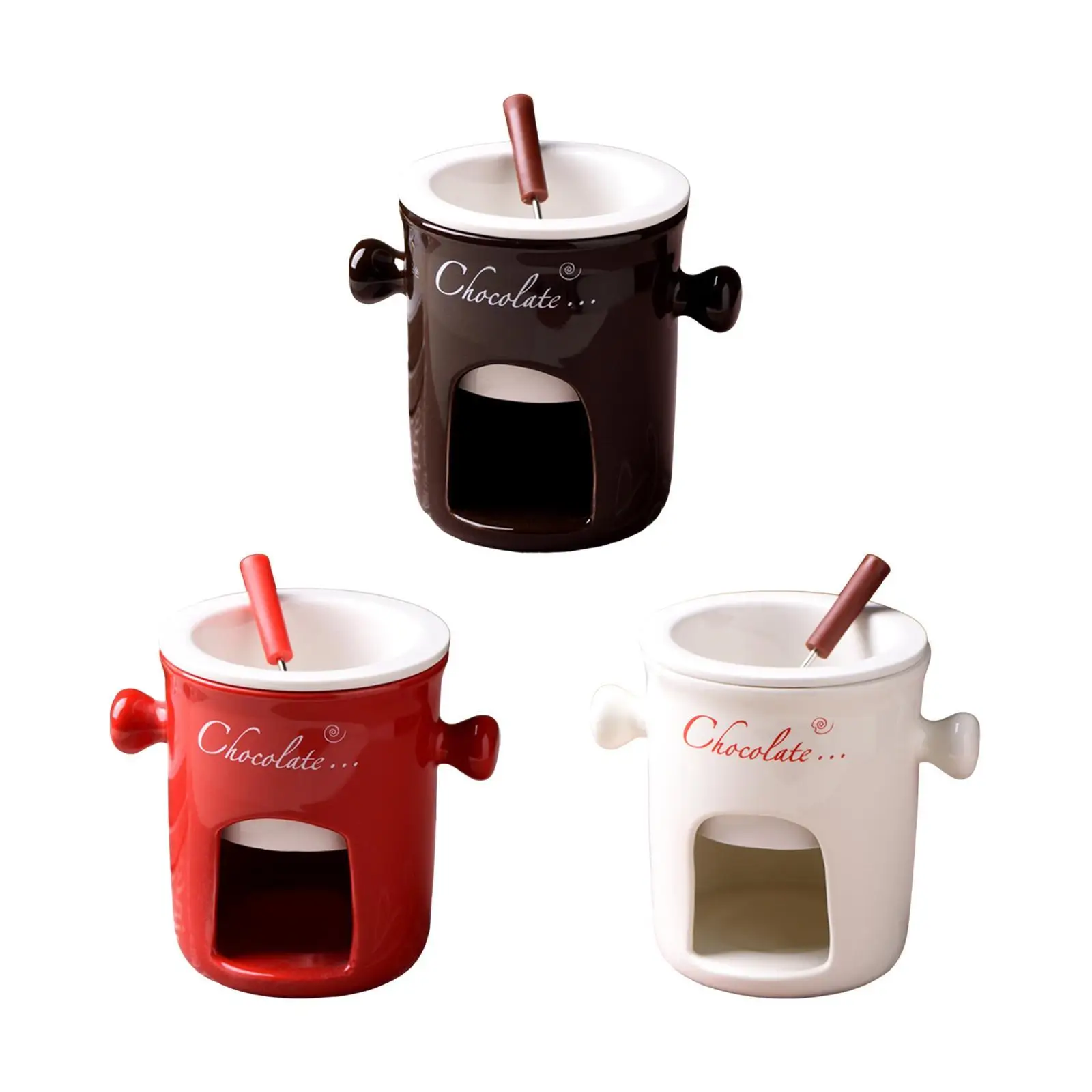 Porcelain Chocolate Fondue Pot Butter Melt Pot Swiss Ice Cream Cup Cheese Tapas for Birthday Party Wedding Cooking Cookware