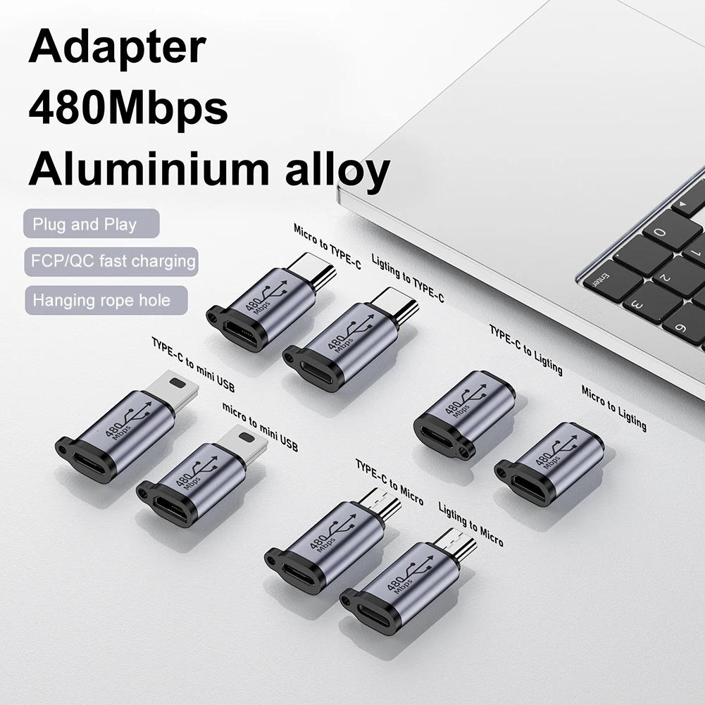 8 in 1 USB Adapter Type C Lightning Micro USB