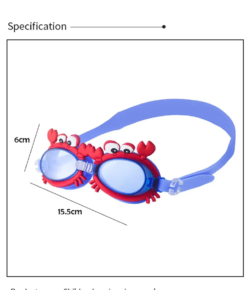 Red Crab Shape Children's Diving Glasses Children Swimming Goggles Waterproof Anti Fog Adjustable Glasses 6