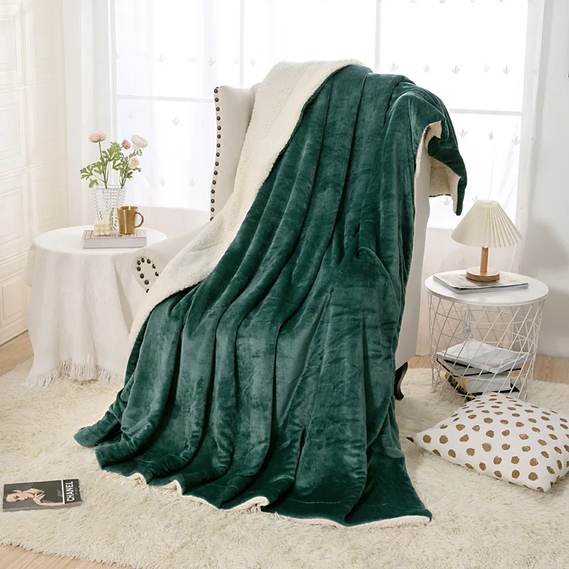 Thick Warm Flannel Sofa Couch Blankets Sheet Women Manta Hotel