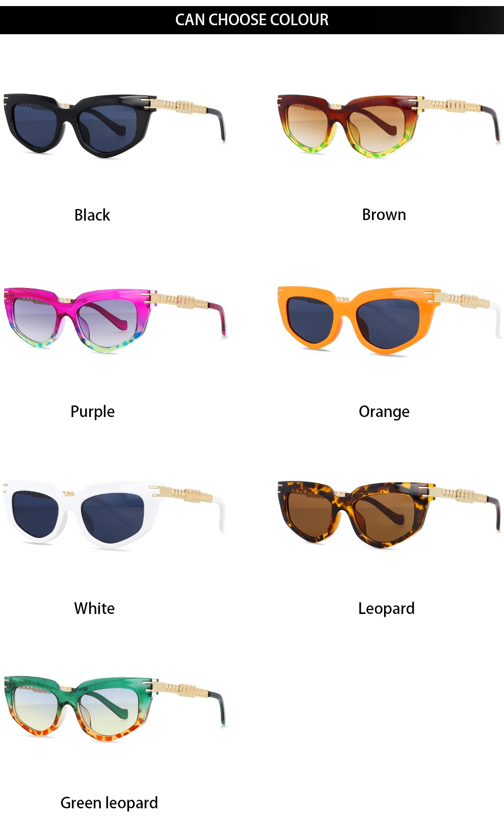 55577 metall Hohl Kette Presbyopie Brille Frauen Katze Augen Retro Luxus Brille Rahmen Marke Designer Computer Literatur Gläser – Detail 3