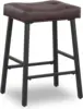 Bar Stools Set of 2 Kitchen Counter Height Saddle Bar Stools with Faux Leather Seat Padding Breakfast Kitchen Stools for Kitchen 5